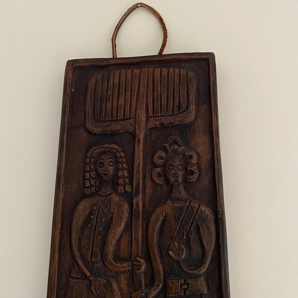 Vintage Made in Greece Wall Hanging Art Folk Art Carved Ceramic - Picture 5 of 9